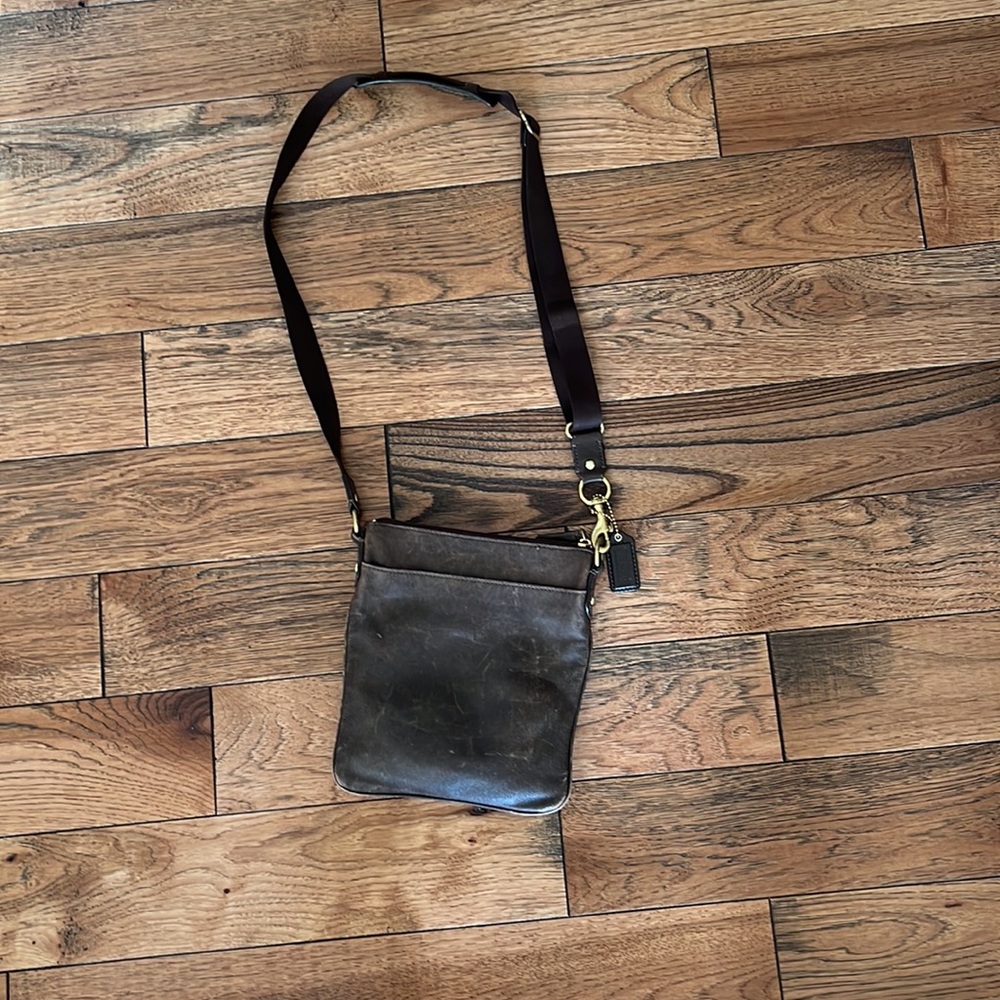 leath brown coach bag - Picture 2 of 7